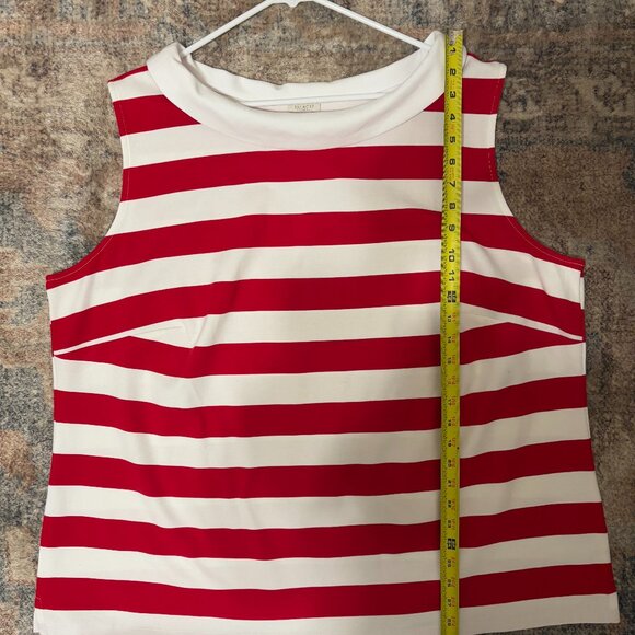 Talbots Women's Plus Red/White Nautical Stripe Sleeveless Shirt Top Tank 3X - Picture 8 of 9